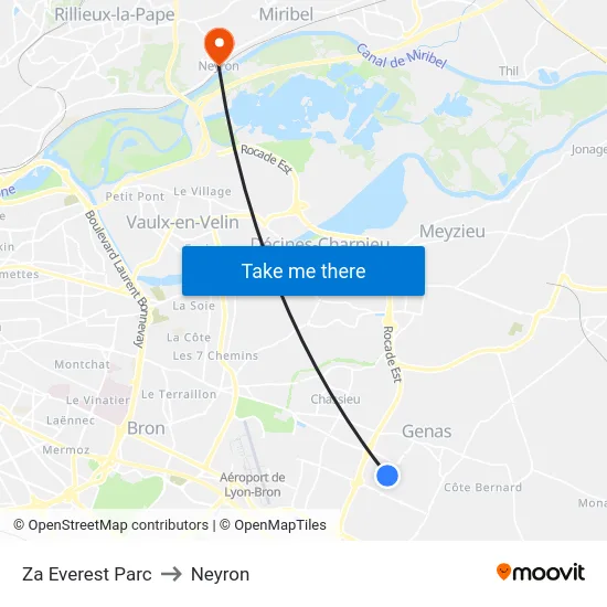 Za Everest Parc to Neyron map