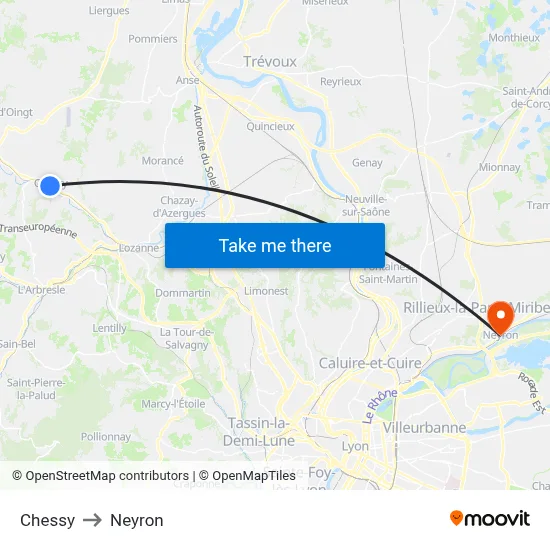 Chessy to Neyron map