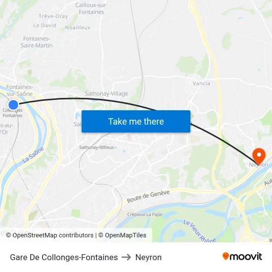 Gare De Collonges-Fontaines to Neyron map
