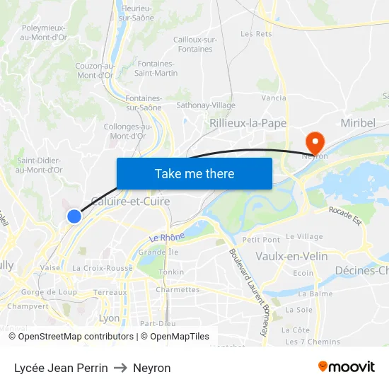 Lycée Jean Perrin to Neyron map