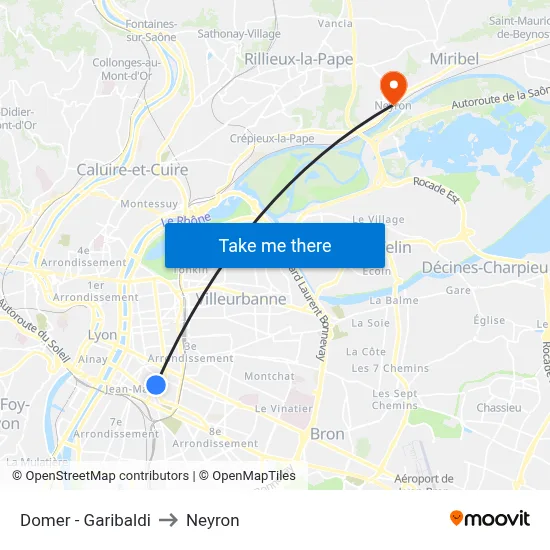 Domer - Garibaldi to Neyron map