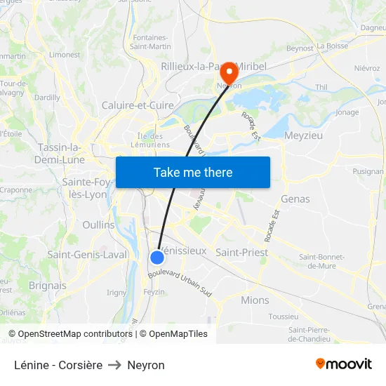 Lénine - Corsière to Neyron map