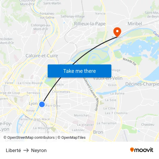 Liberté to Neyron map