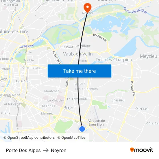 Porte Des Alpes to Neyron map