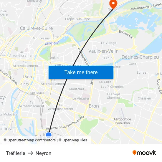 Tréfilerie to Neyron map