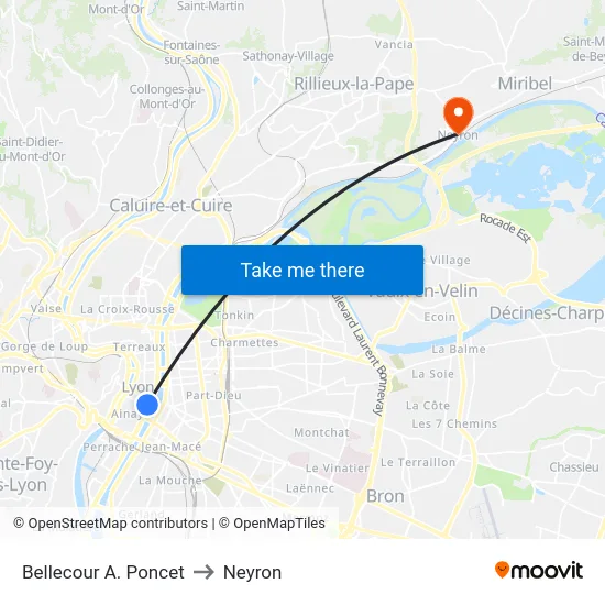 Bellecour A. Poncet to Neyron map