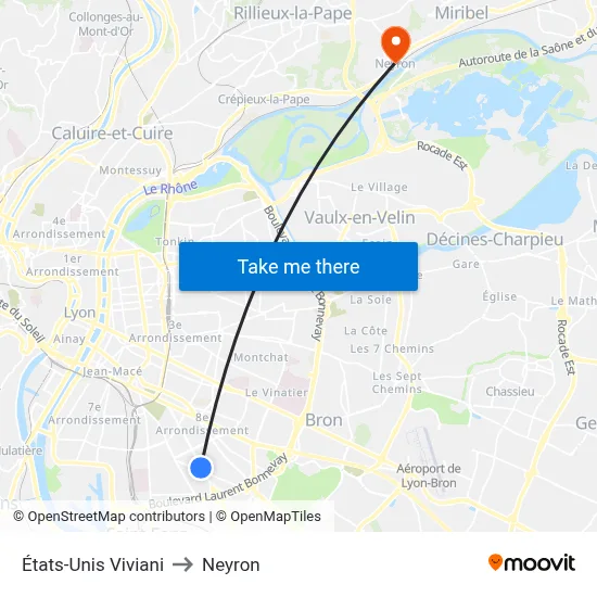 États-Unis Viviani to Neyron map