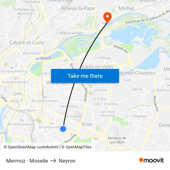 Mermoz - Moselle to Neyron map