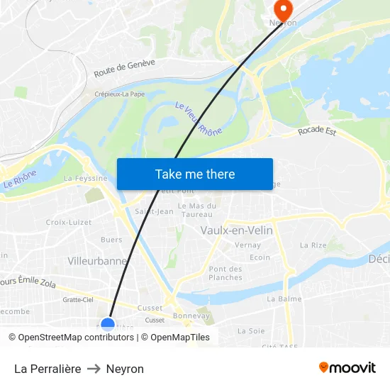 La Perralière to Neyron map