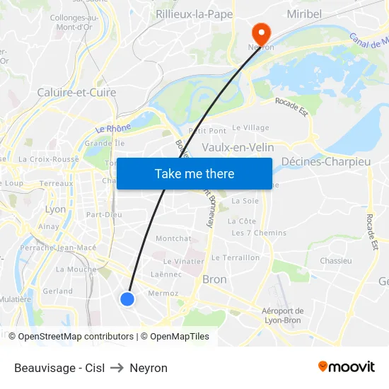 Beauvisage - Cisl to Neyron map