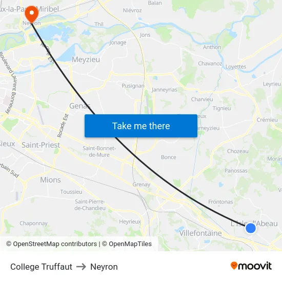 College Truffaut to Neyron map