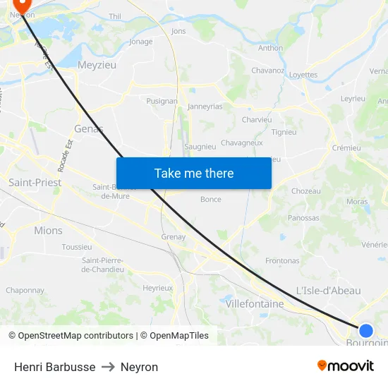 Henri Barbusse to Neyron map