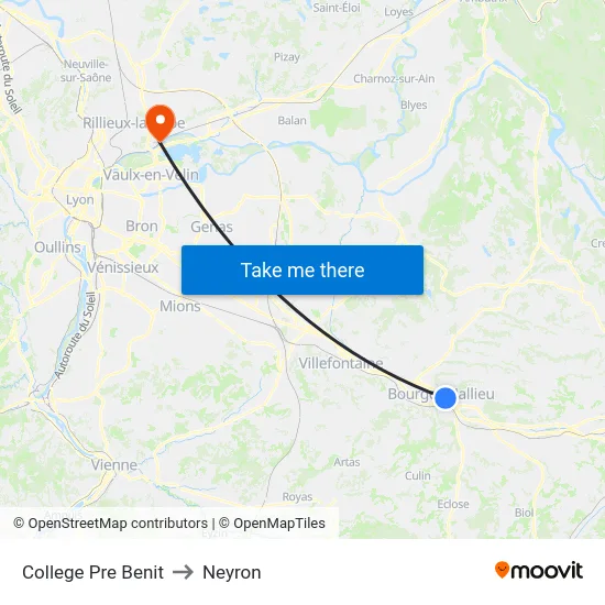 College Pre Benit to Neyron map