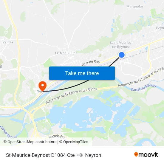 St-Maurice-Beynost D1084 Cte to Neyron map