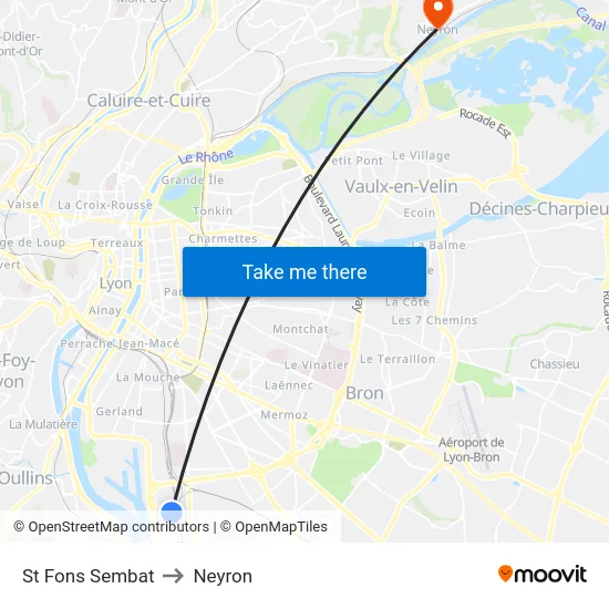 St Fons Sembat to Neyron map