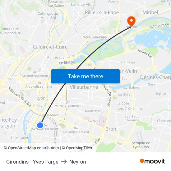 Girondins - Yves Farge to Neyron map