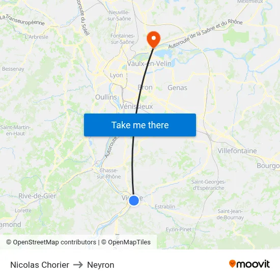 Nicolas Chorier to Neyron map
