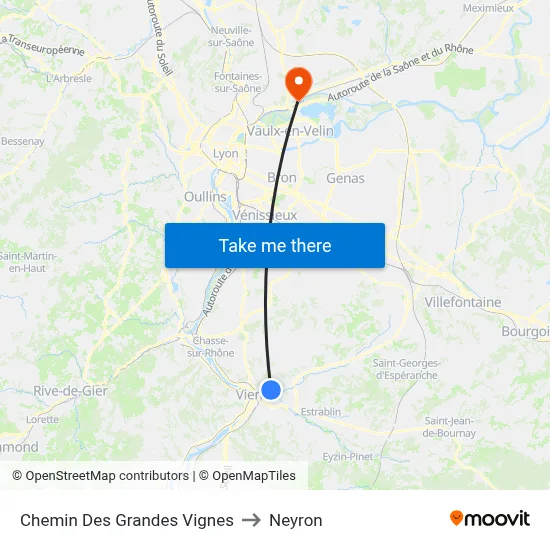 Chemin Des Grandes Vignes to Neyron map