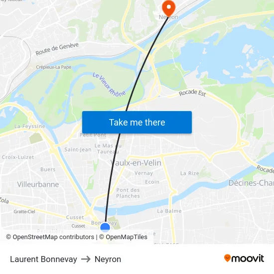 Laurent Bonnevay to Neyron map