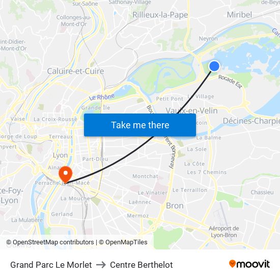 Grand Parc Le Morlet to Centre Berthelot map