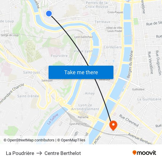 La Poudrière to Centre Berthelot map