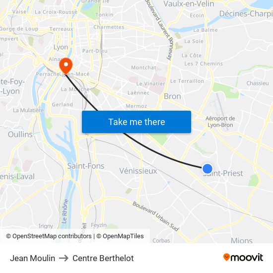 Jean Moulin to Centre Berthelot map