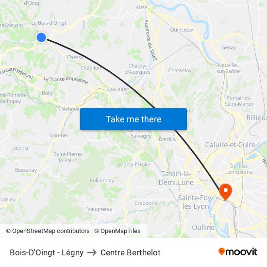 Bois-D'Oingt - Légny to Centre Berthelot map