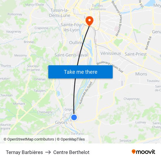 Ternay Barbières to Centre Berthelot map