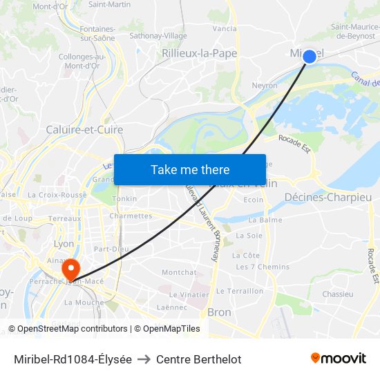Miribel-Rd1084-Élysée to Centre Berthelot map