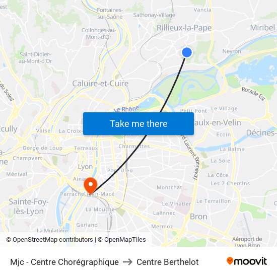 Mjc - Centre Chorégraphique to Centre Berthelot map