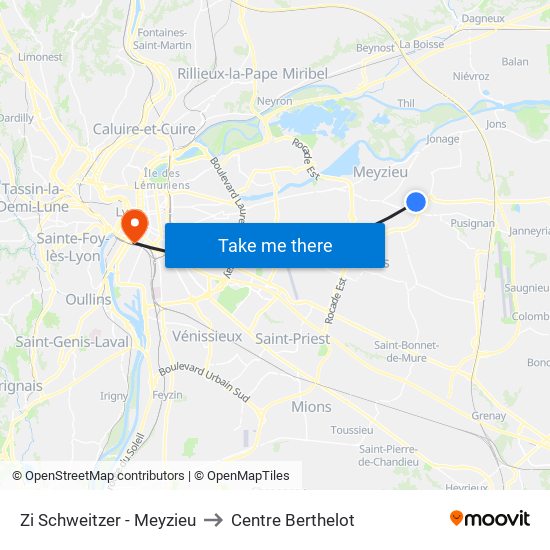 Zi Schweitzer - Meyzieu to Centre Berthelot map