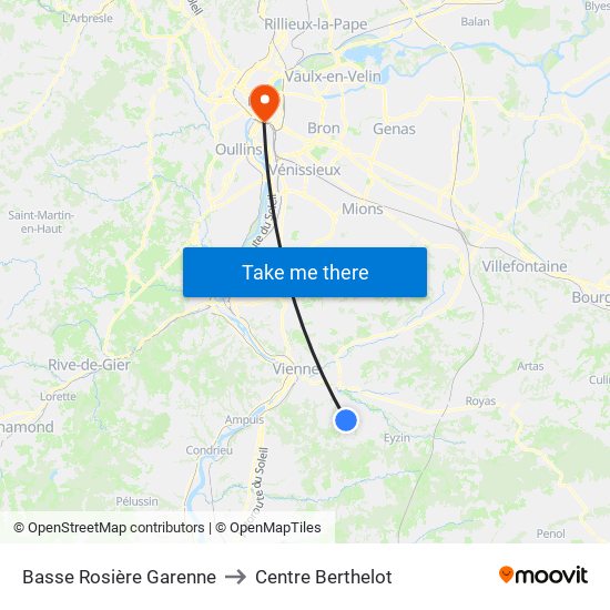 Basse Rosière Garenne to Centre Berthelot map
