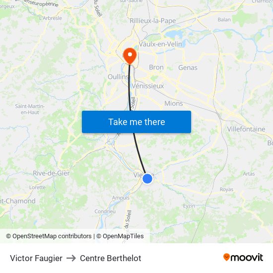 Victor Faugier to Centre Berthelot map