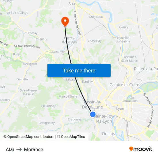 Alai to Morancé map