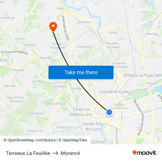 Terreaux La Feuillée to Morancé map