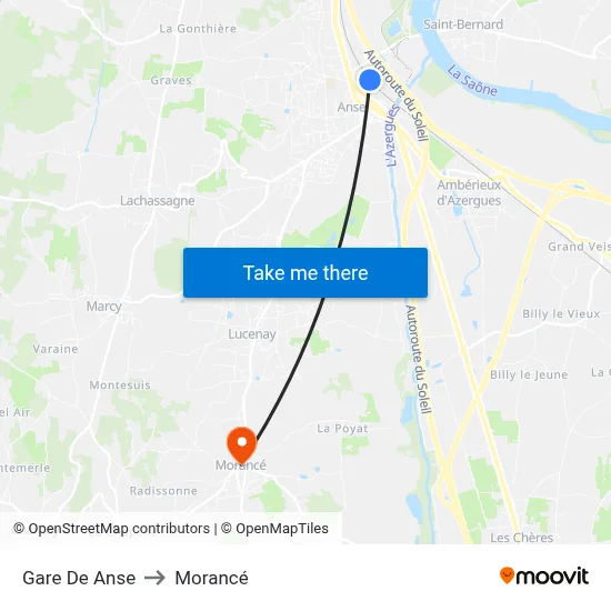 Gare De Anse to Morancé map