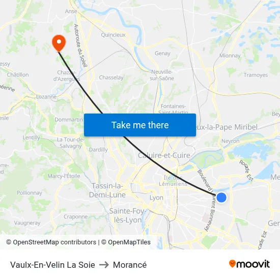 Vaulx-En-Velin La Soie to Morancé map