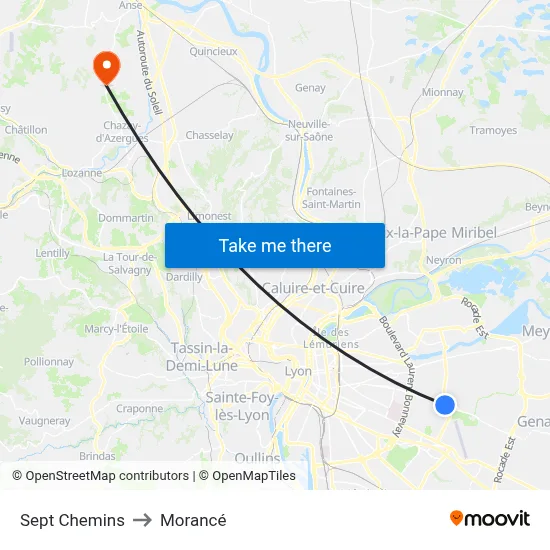 Sept Chemins to Morancé map