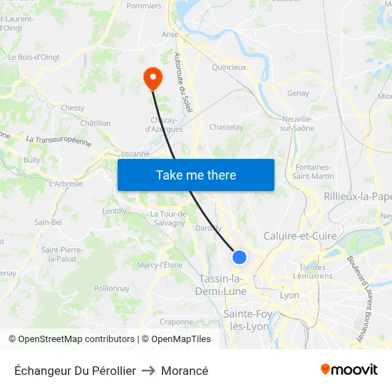 Échangeur Du Pérollier to Morancé map