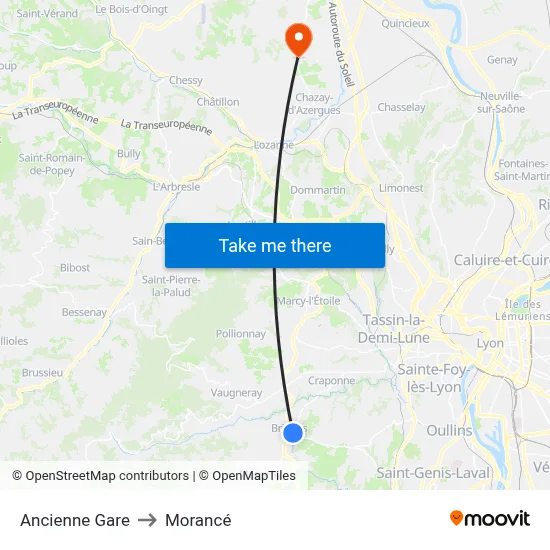 Ancienne Gare to Morancé map