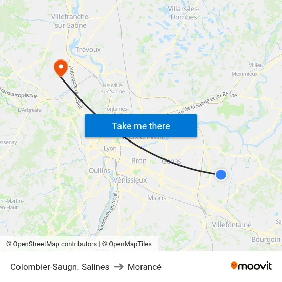 Colombier-Saugn. Salines to Morancé map