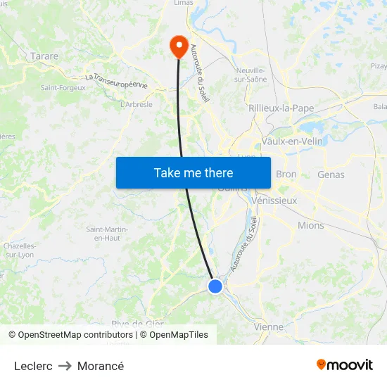 Leclerc to Morancé map