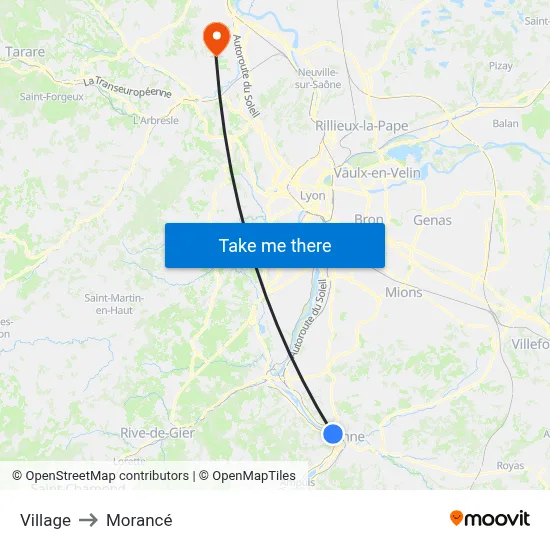 Village to Morancé map