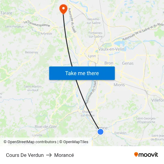 Cours De Verdun to Morancé map
