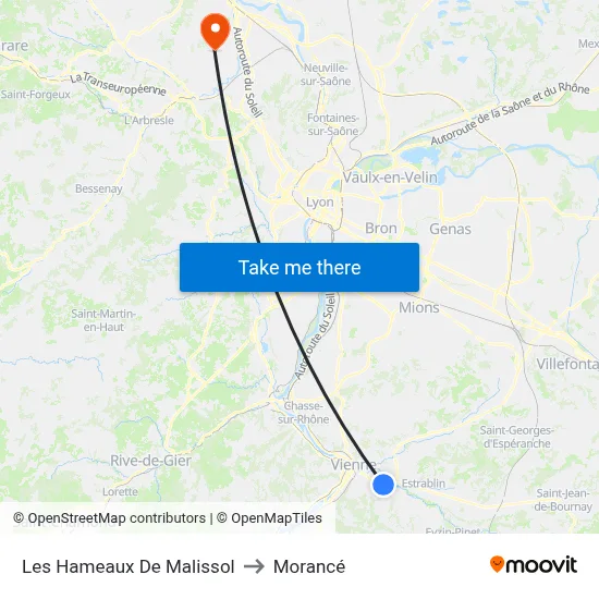 Les Hameaux De Malissol to Morancé map