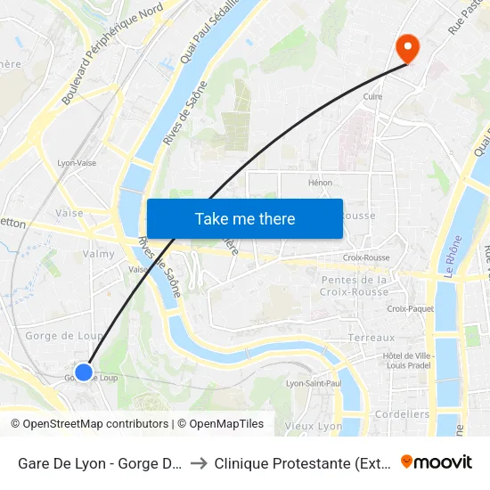 Gare De Lyon - Gorge De Loup to Clinique Protestante (Extension) map