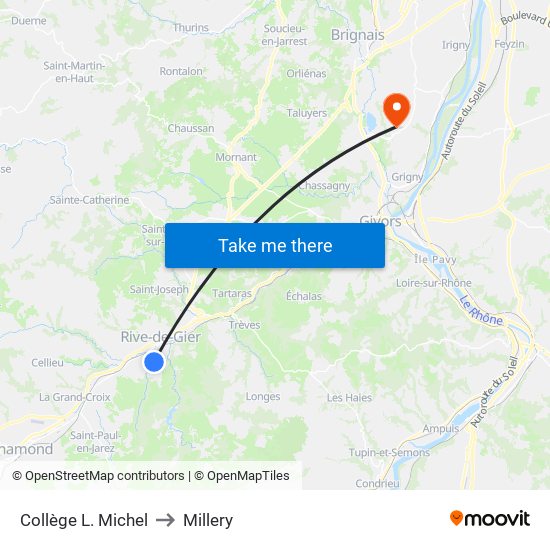 Collège L. Michel to Millery map