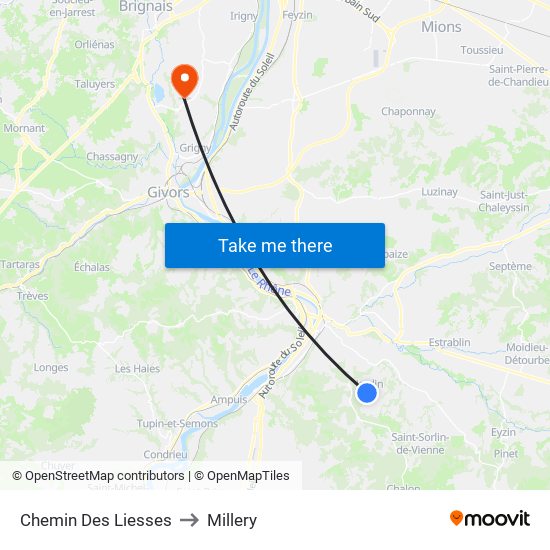 Chemin Des Liesses to Millery map