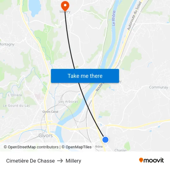 Cimetière De Chasse to Millery map