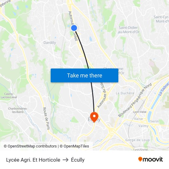 Lycée Agri. Et Horticole to Écully map